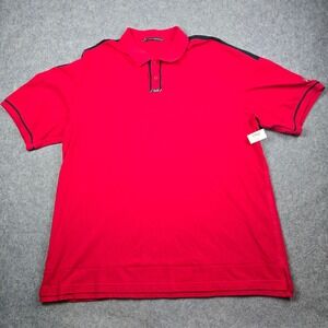 New Marithe Francois Girbaud Polo Shirt Mens 3XL Red Trim Y2K Streetwear NWT